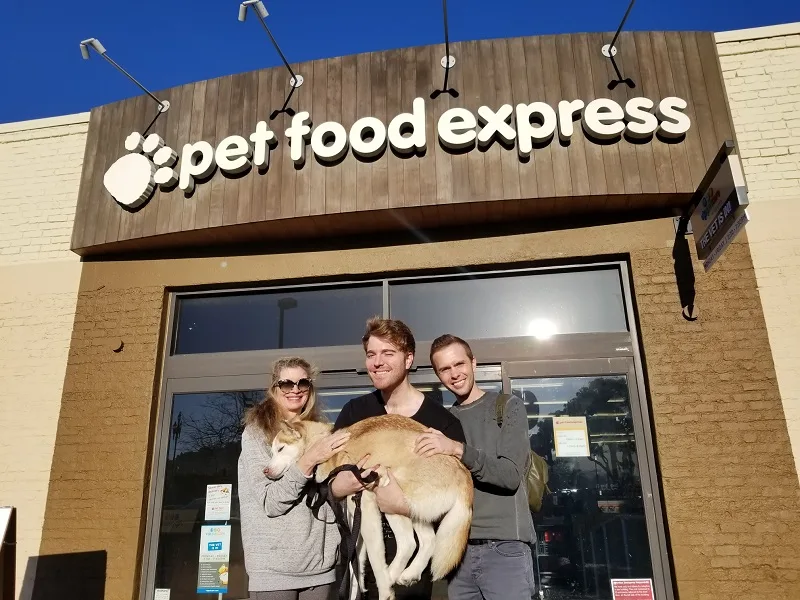 An adoption event outside Pet Food Express